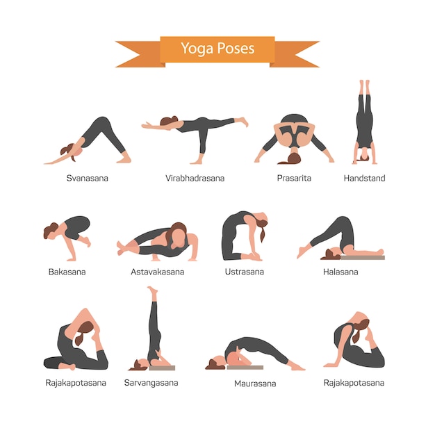 Vibrant Yoga Postures: A Diverse Sequence of Balanced Poses | Jiffy Designs
