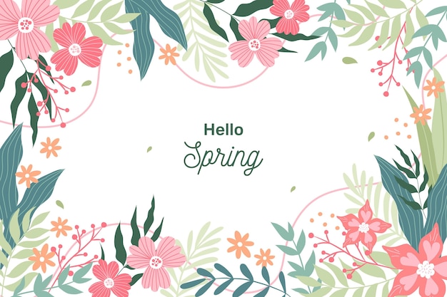 Vibrant Spring Floral Frame with Greeting Text | Jiffy Designs