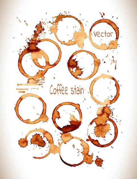 Vibrant Coffee Stain Collection with Diverse Patterns and Textures ...