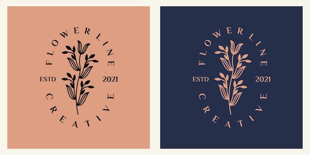 Elegant Floral Logo with Botanical Illustration and Typography | Jiffy ...