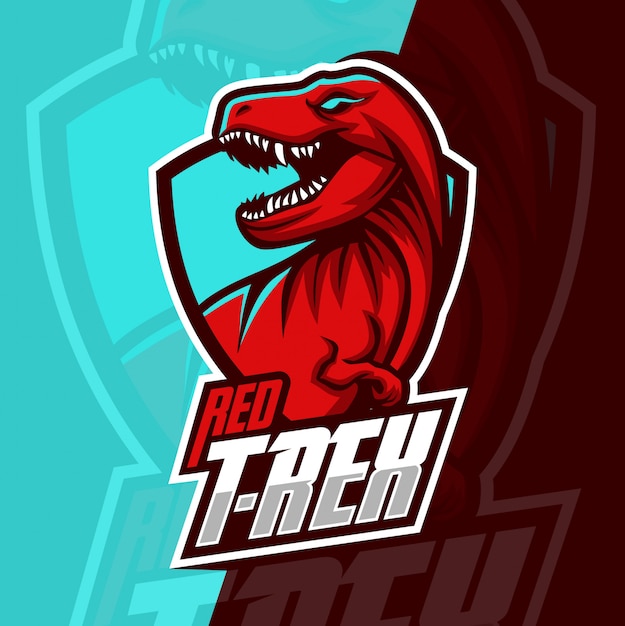 Fierce Red T-Rex Esports Gaming Logo | Jiffy Designs