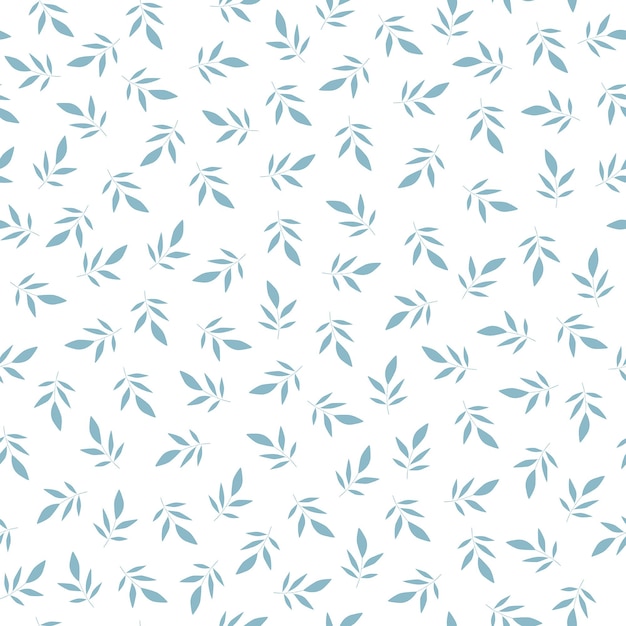 Delicate Blue Leaf Pattern on White Background | Jiffy Designs