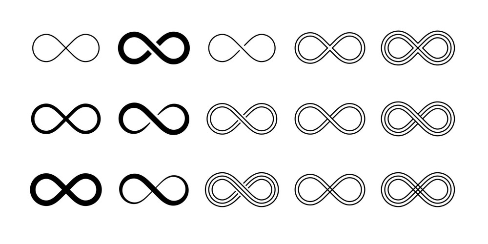 Infinity Symbol Set Editable Stroke Isolated On White Background ...