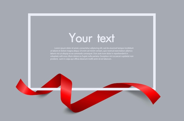 Elegant Red Ribbon Framing Centered Text on Gray Background | Jiffy Designs
