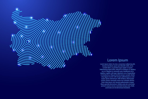 Glowing Concentric Ripples Forming Abstract Silhouette Map | Jiffy Designs