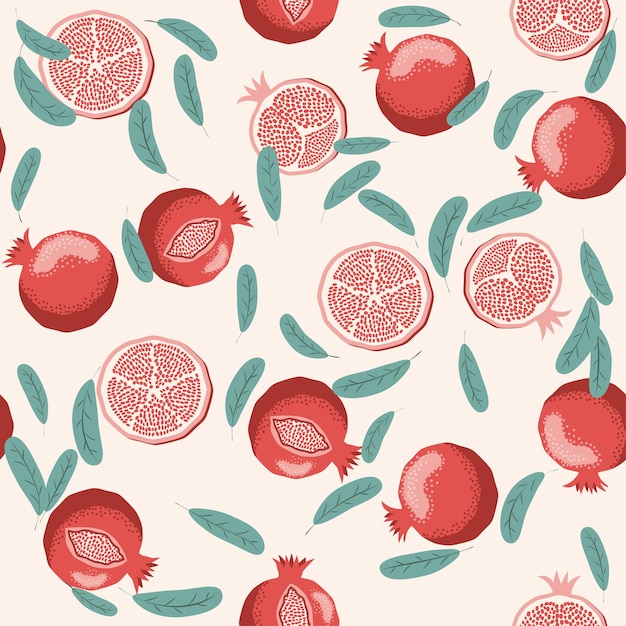 Vibrant Pomegranate Delight: A Luscious Fruit Pattern | Jiffy Designs