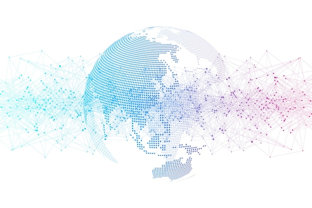 Vibrant Dotted Globe with Interconnected Global Network | Jiffy Designs