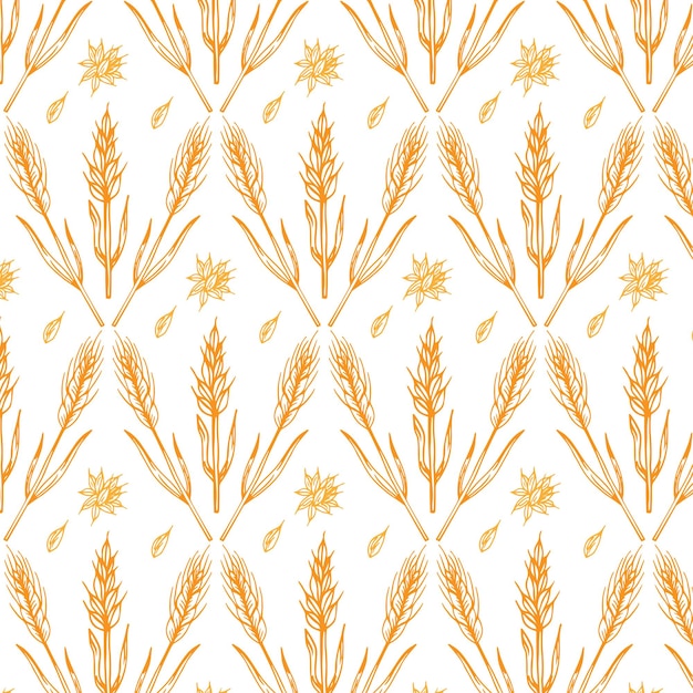 Elegant Golden Wheat and Floral Pattern | Jiffy Designs