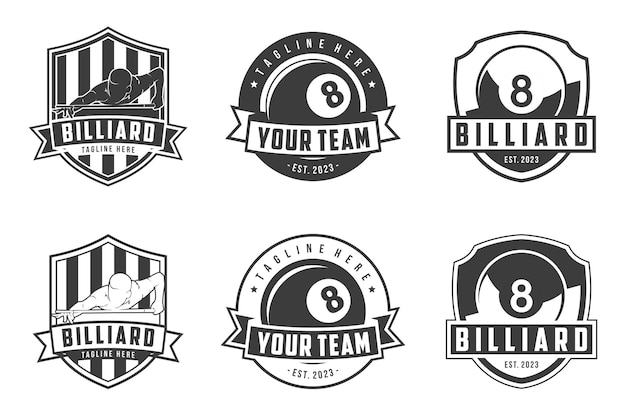 Classic Billiard Club Emblems with Vintage Flair | Jiffy Designs