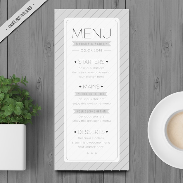 Minimalist Restaurant Menu Template on Wooden Surface | Jiffy Designs