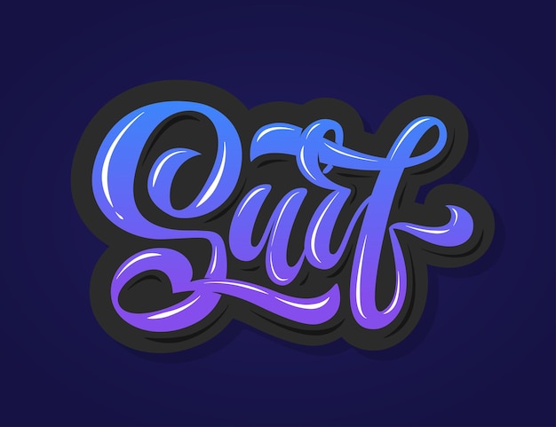 Vibrant Surf Lettering on Navy Blue Background | Jiffy Designs