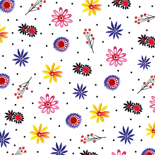 Vibrant Floral Pattern with Stylized Daisy-Like Flowers | Jiffy Designs