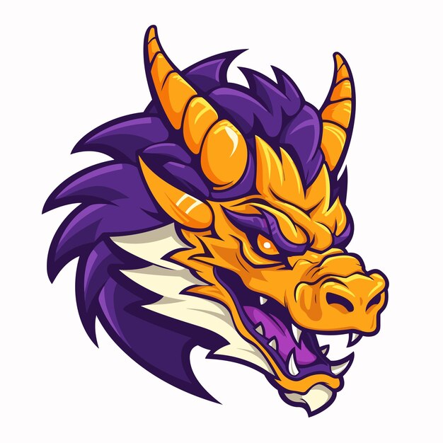 Fierce and Vibrant Dragon Head Illustration | Jiffy Designs