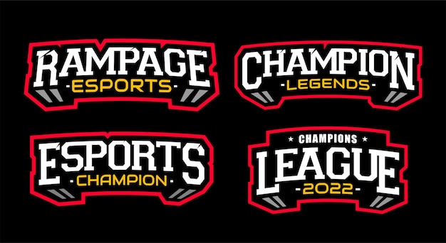 Vibrant Esports Champions Emblems with Bold Typography | Jiffy Designs