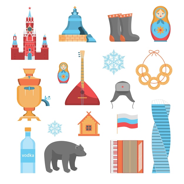 Vibrant Collection of Classic Russian Cultural Icons and Symbols ...