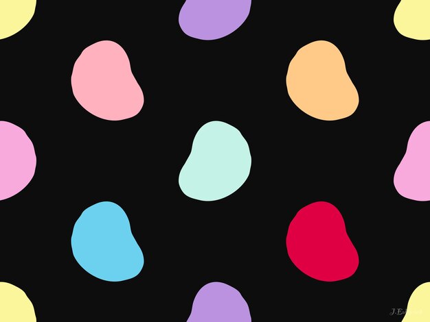 Vibrant Polka Dot Pattern on Black Background | Jiffy Designs