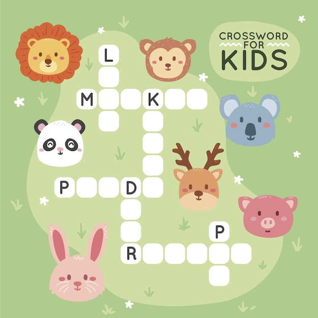 Adorable Animal Crossword Puzzle for Kids | Jiffy Designs