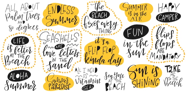 Vibrant Summer Themed Lettering and Graphic Collection | Jiffy Designs