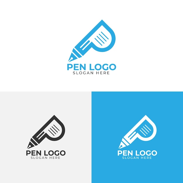 Elegant Pen-Shaped Logo with Minimalist Lettering Design | Jiffy Designs