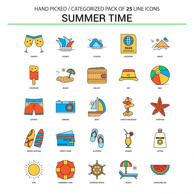Vibrant Collection of Summer-Themed Icons for Diverse Applications ...
