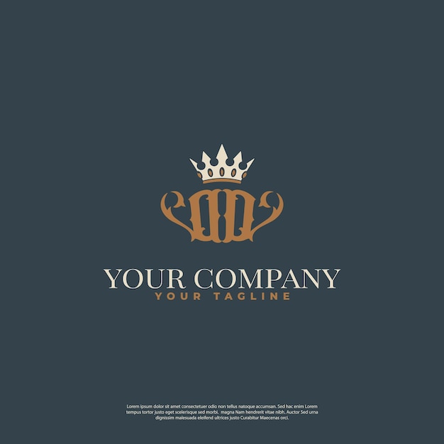 Regal Crown Emblem with Elegant Flourishes and Custom Text | Jiffy Designs