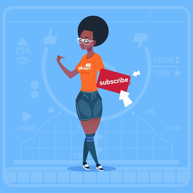 Stylized Character Illustration with 'Subscribe' Text for Digital Media ...