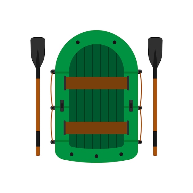 Vibrant Green Inflatable Raft with Paddles Jiffy Designs