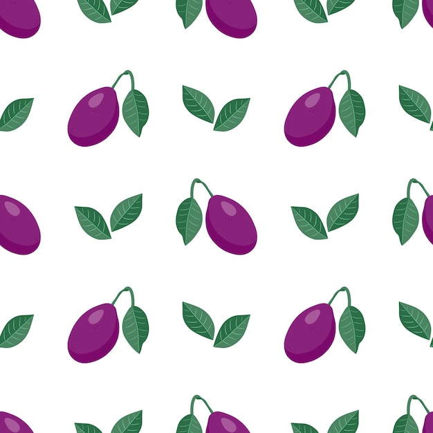 Vibrant Plum Delight: A Delectable Fruit Pattern | Jiffy Designs
