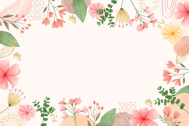 Delicate Floral Frame with Tropical Flowers and Foliage | Jiffy Designs