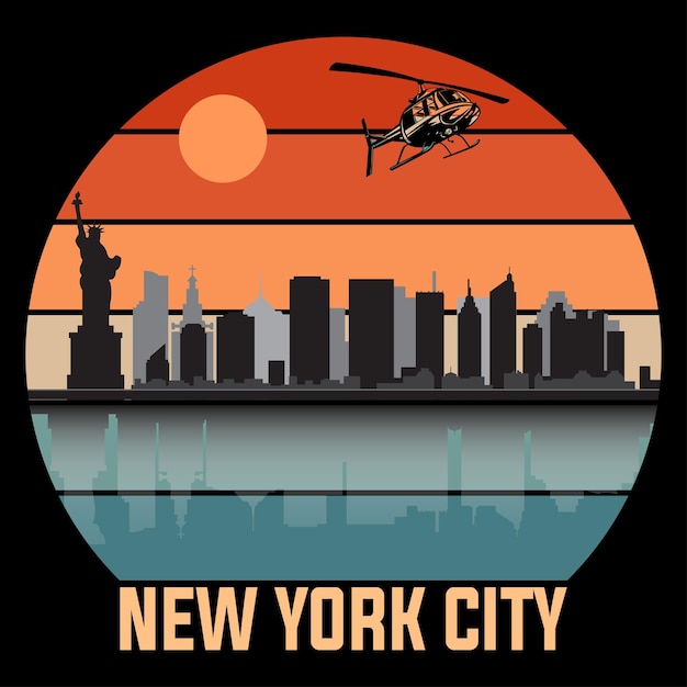 Vibrant Skyline Silhouette of New York City | Jiffy Designs