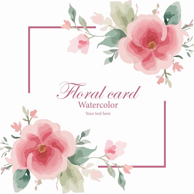 Elegant Floral Frame with Watercolor Blooms | Jiffy Designs