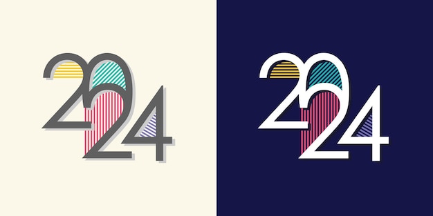 Vibrant Geometric Numerals: Playful 24 Design | Jiffy Designs