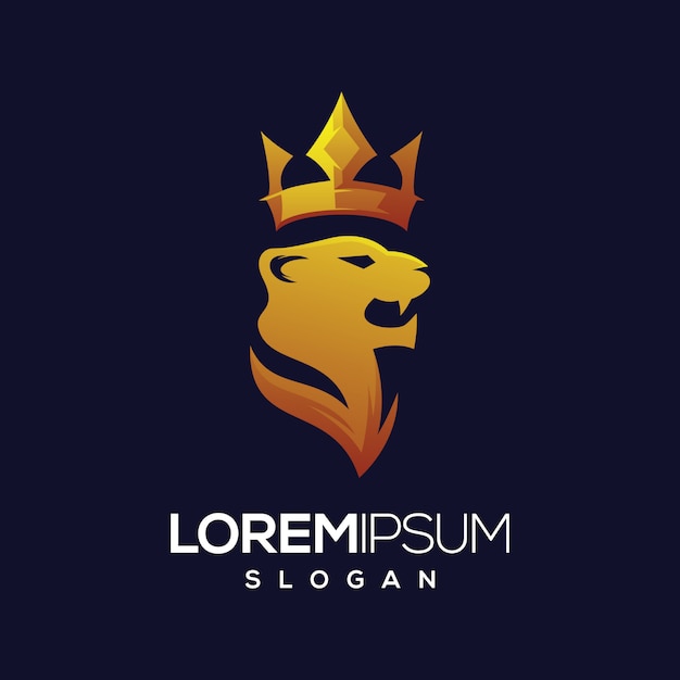 Regal Lion Emblem with Majestic Crown | Jiffy Designs