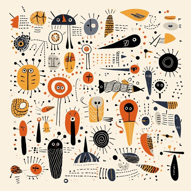 Colorful Abstract Collection of Quirky Clipart Elements | Jiffy Designs