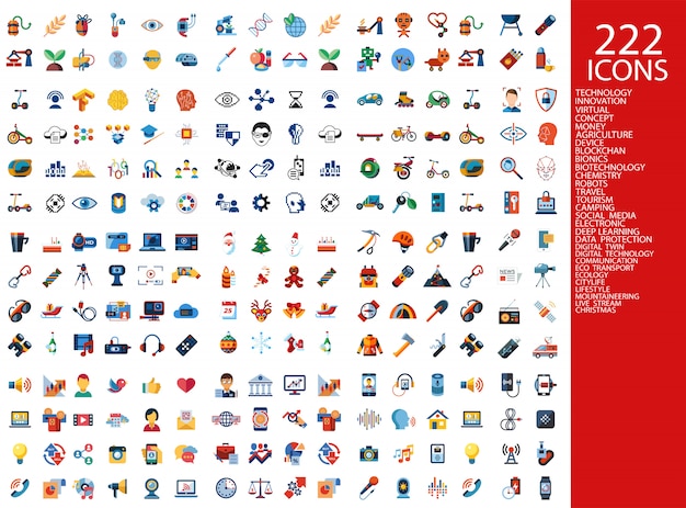 Vibrant Collection of 222 Colorful Icons for Various Purposes | Jiffy ...