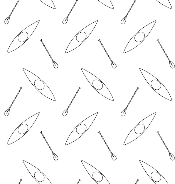 Minimalist Kayak and Paddle Pattern for Outdoor Enthusiasts | Jiffy Designs