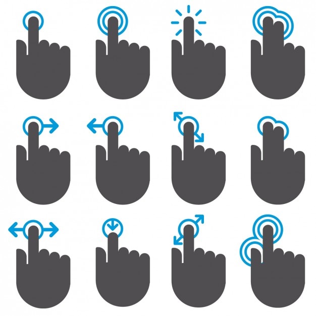 Diverse Collection of Cursor Hand Icons with Arrows | Jiffy Designs
