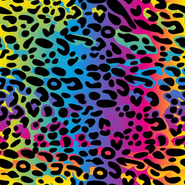 Vibrant Leopard Print Pattern in Rainbow Colors | Jiffy Designs