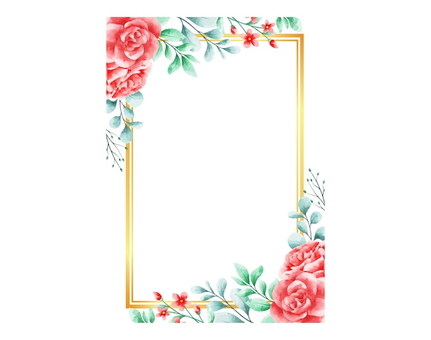 Vibrant Floral Frame with Lush Roses and Greenery | Jiffy Designs