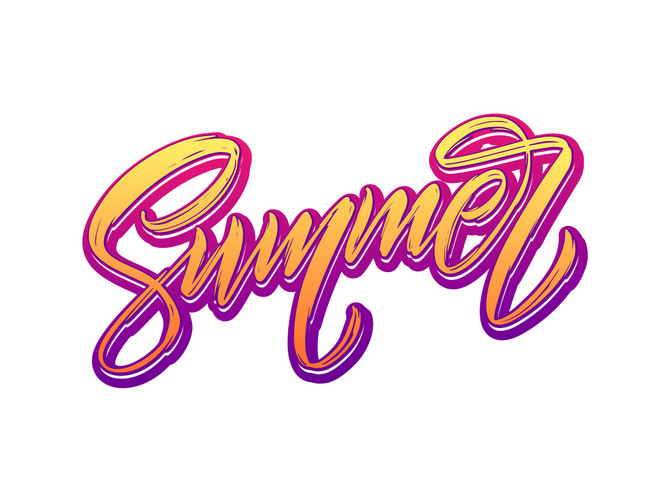 Summer Lettering. Isolated Handwriting On White Background. Vector ...