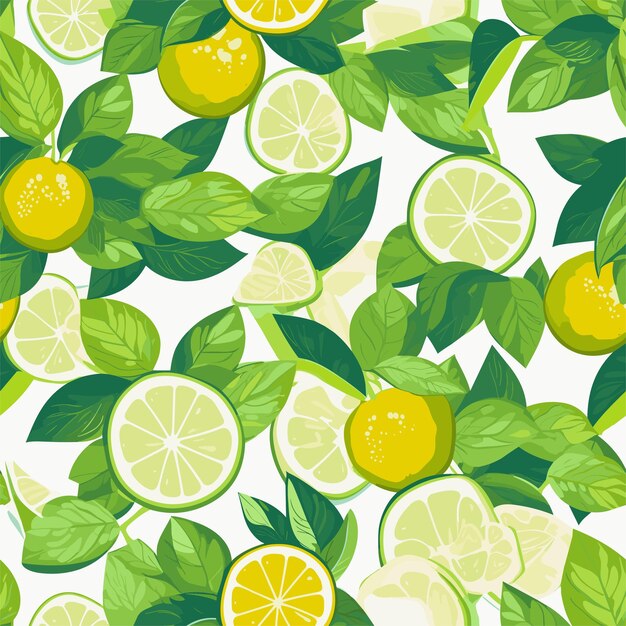 Vibrant Citrus Leaves and Fruit Pattern | Jiffy Designs