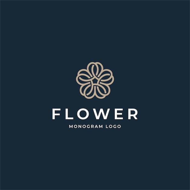 Elegant Floral Monogram Logo in Minimalist Gold Design | Jiffy Designs