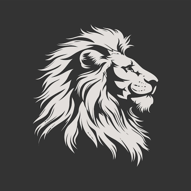 Majestic Lion with Flowing Mane in Striking Silhouette | Jiffy Designs