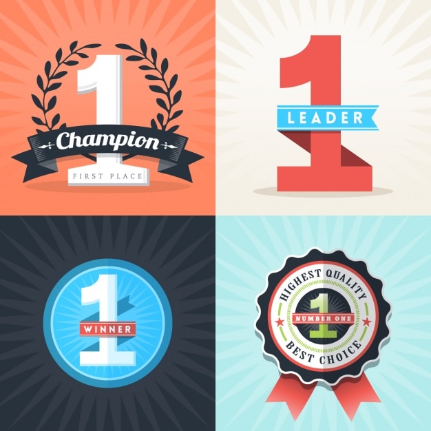 Vibrant Champion and Winner Badges with Laurel Wreaths | Jiffy Designs