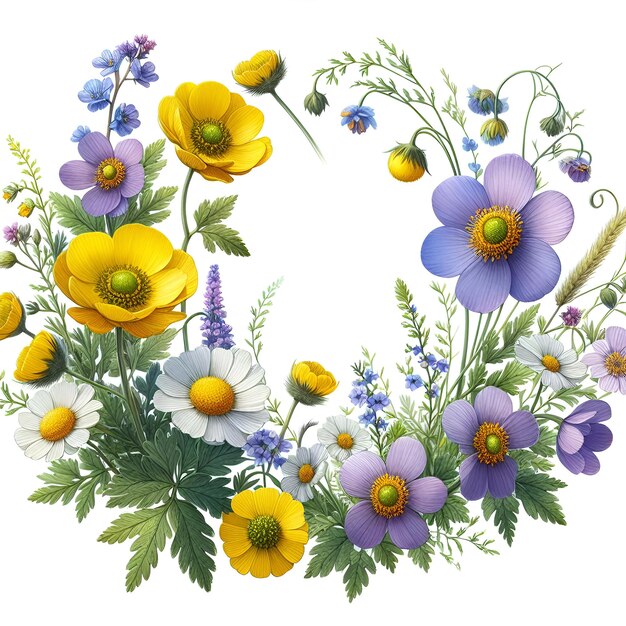 Vibrant Floral Wreath with Cheerful Blooms and Greenery | Jiffy Designs