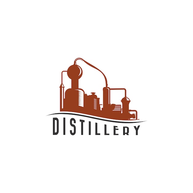 Iconic Distillery Silhouette: A Refined Emblem of Craft | Jiffy Designs