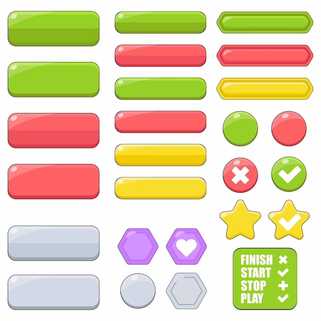 Vibrant Geometric Buttons and Icons for Game UI | Jiffy Designs