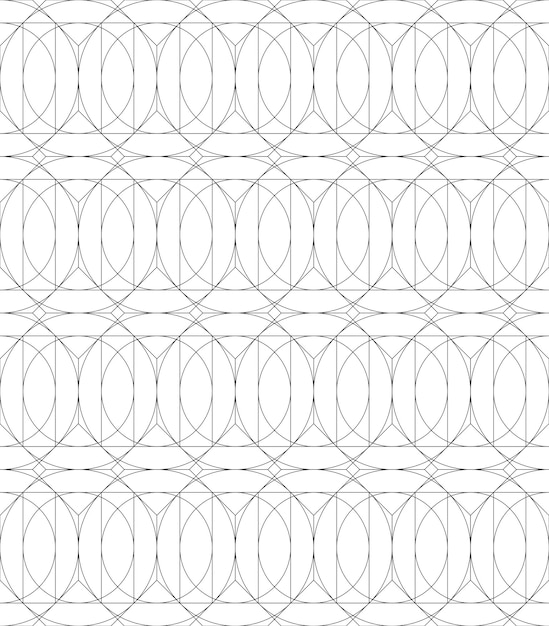 Elegant Interlocking Ovals in Minimalist Monochrome Pattern | Jiffy Designs