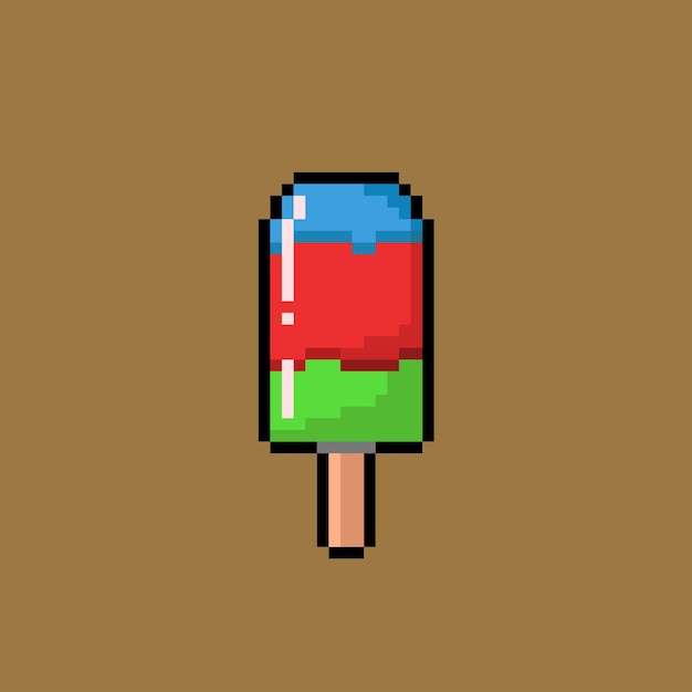 Vibrant Pixel Art Ice Lolly on Warm Backdrop | Jiffy Designs