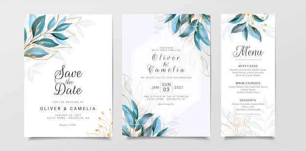 Elegant Floral Wedding Invitation and Menu Collection | Jiffy Designs
